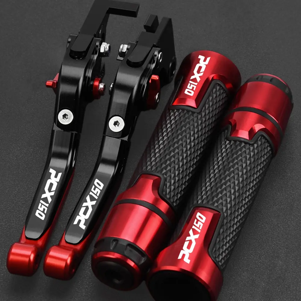 

Motorcycle Aluminum Adjustable 2023 Brake Clutch Levers Handlebar Grips Ends FOR HONDA PCX150 PCX 150 2022 2021 2020 2019 2018