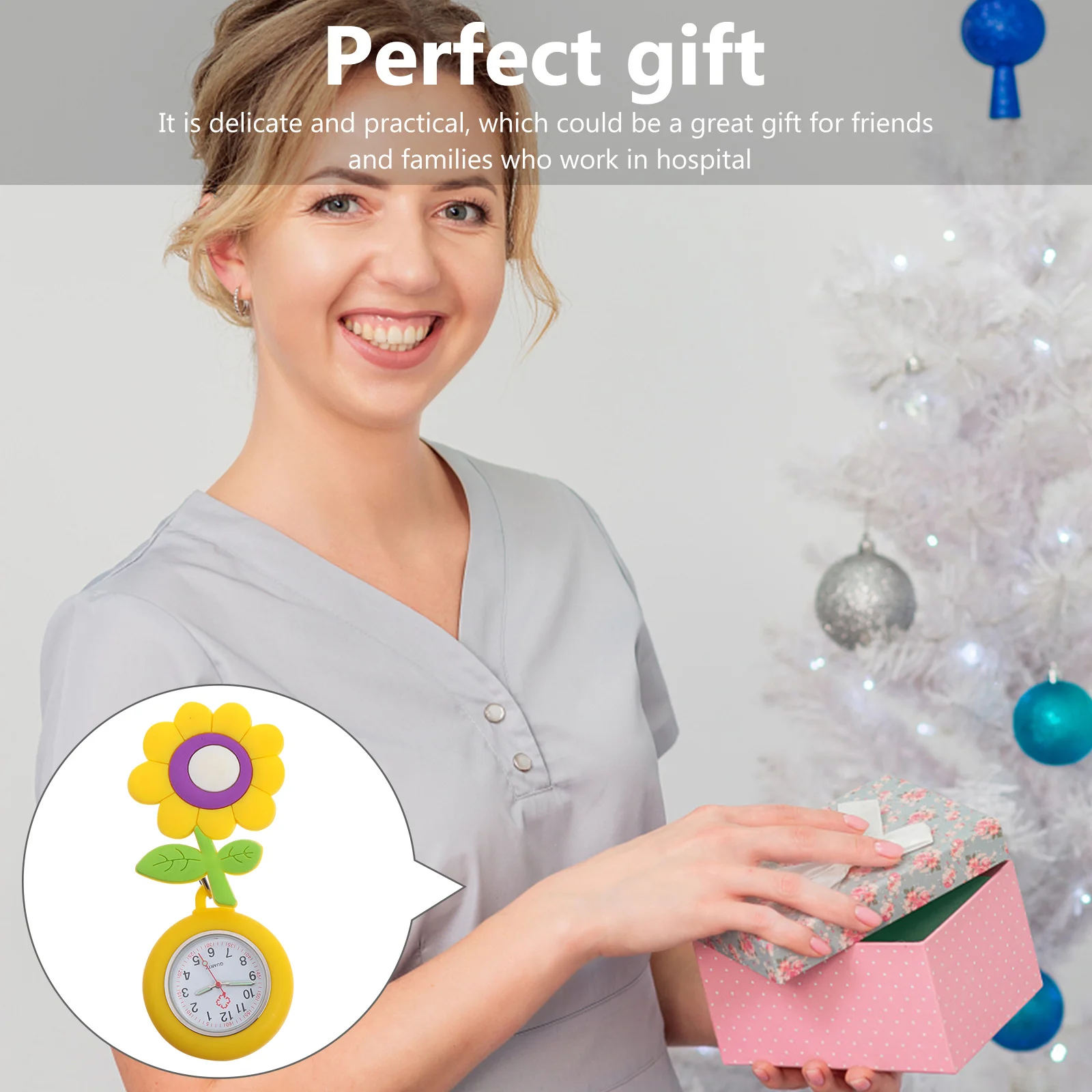 ساعة جيب كوارتز كارتونية للممرضات مع نمط جميل، تصميم محمول خفيف الوزن لموظفي المستشفى، ممرضة مضيئة #1