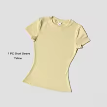 Workout Leggings Breathable Quick Dry Fitness Set for Women - Yellow