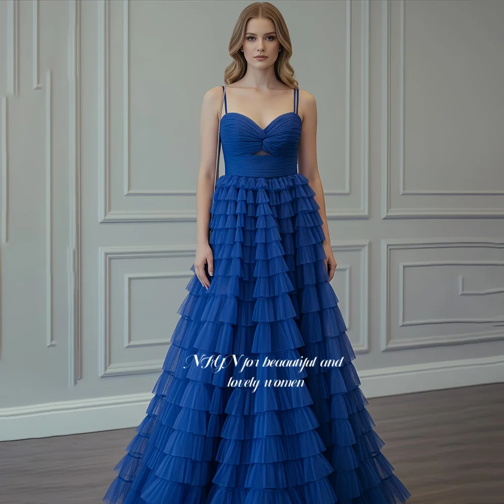 

NFYN Sweetheart Prom Dress Royal Blue Evening Dress with Layers A Line Ball Party Gowns for Fairy Princess Customized