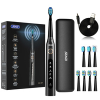 Seago Electric Toothbrush 5 Brushing Modes USB Rechargeable Toothbrush for Adult with 9 Refills Travel Box Wateproof Teeth Brush