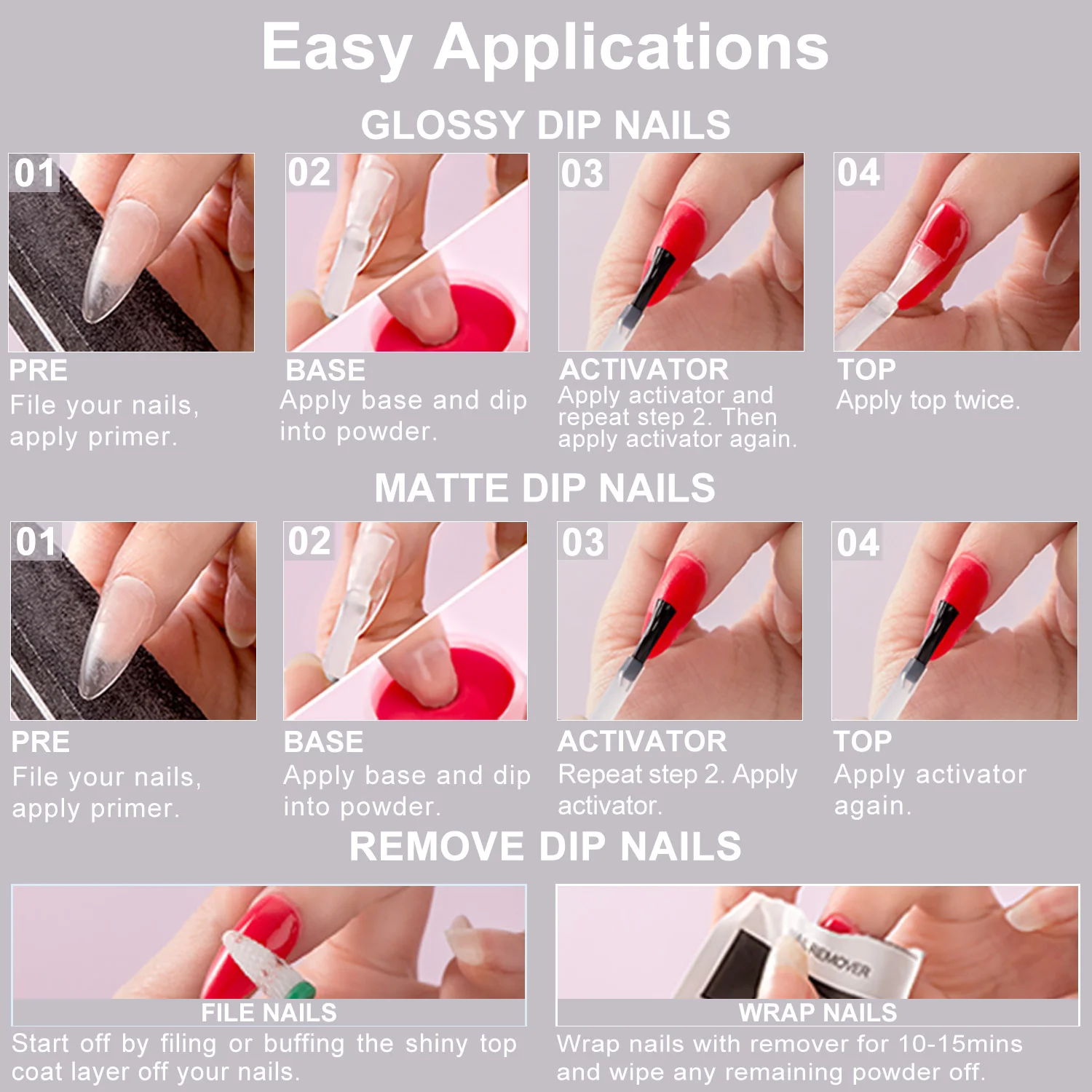 6x0.5oz سعة كبيرة فضي الألوان الهواء الجاف غمس مسحوق مجموعة لصالونات الأظافر مانيكير النساء الفتيات هدية #6