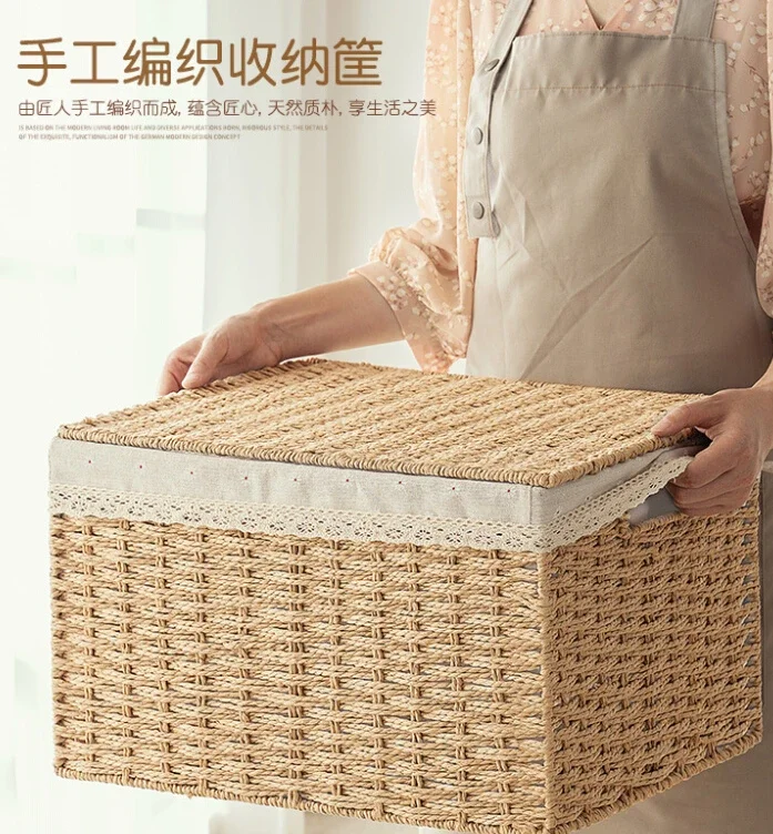 

Wardrobe Clothes Panties Underwear Sorting Storage Toys Snack Storage Basket with Lid