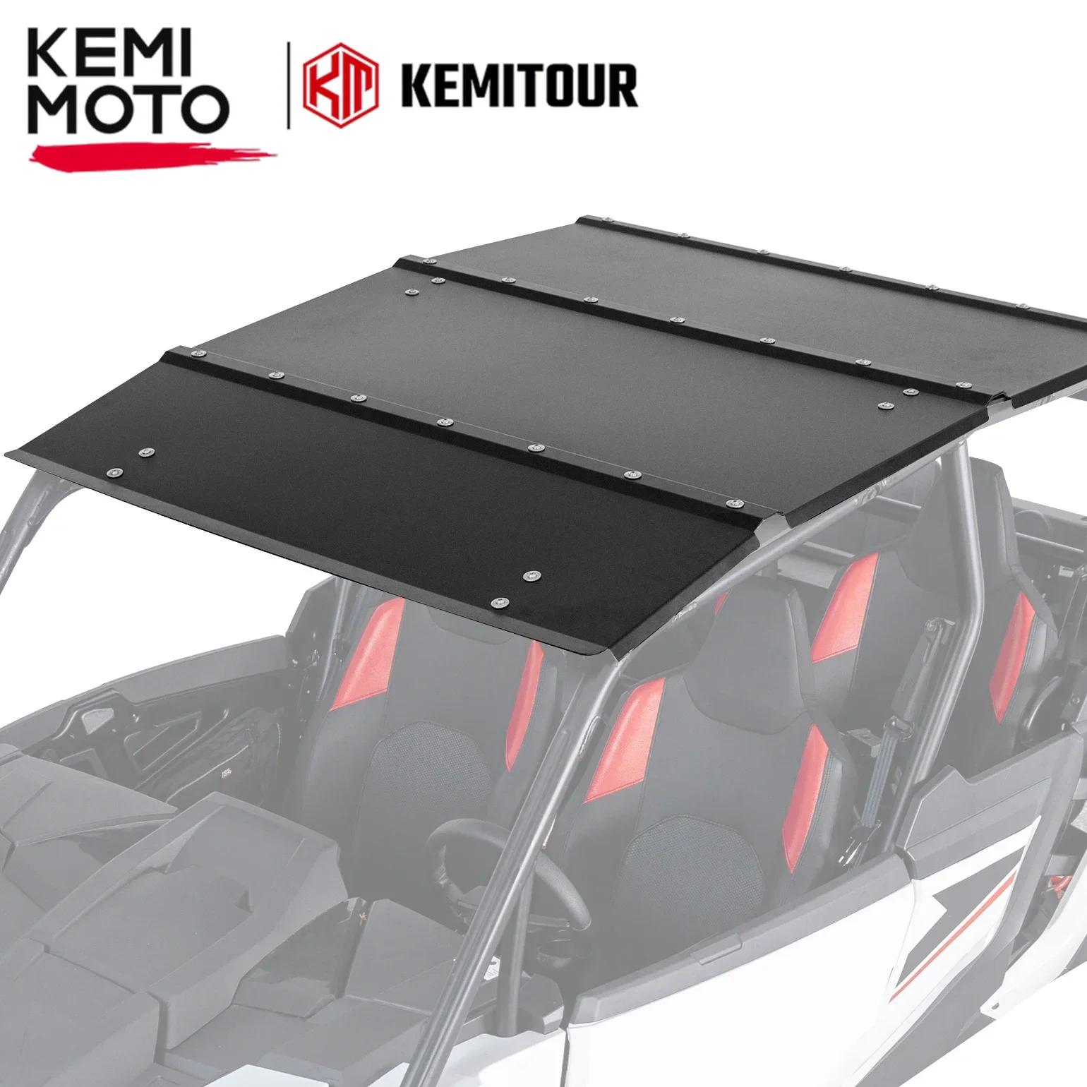 

KEMIMOTO UTV Aluminum Roof Top Compatible with Polaris RZR XP 4 1000 2024 4 Seater Heavy Duty Roof Black Hard Sun Visor Cover