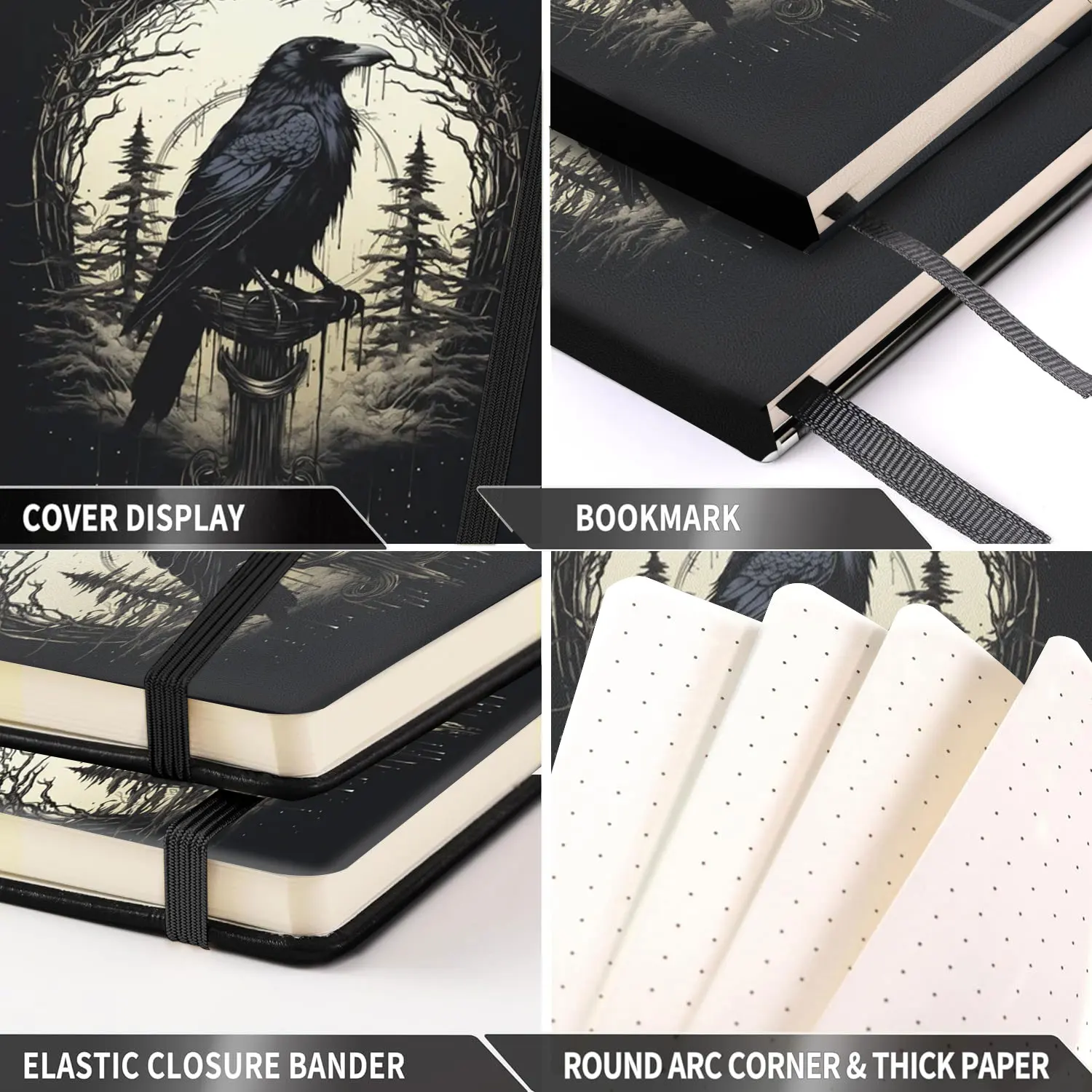 1pc  Journal,Lined Hardcover ,Premium Thick Paper With Inner Pocket For Writing Note Taking Office School-Gothic  Notebook