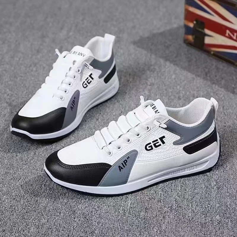 

Мужские модные спортивные слипоны, весенние новые повседневные кроссовки для бега, удобные дышащие туфли из синтетической кожи с круглым носком