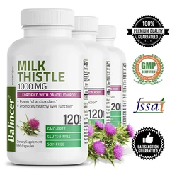 Liver Capsules Milk Thistle Liver Detoxification and Cleansing for Healthy Cholesterol Lowering Antioxidants and Detoxifiers