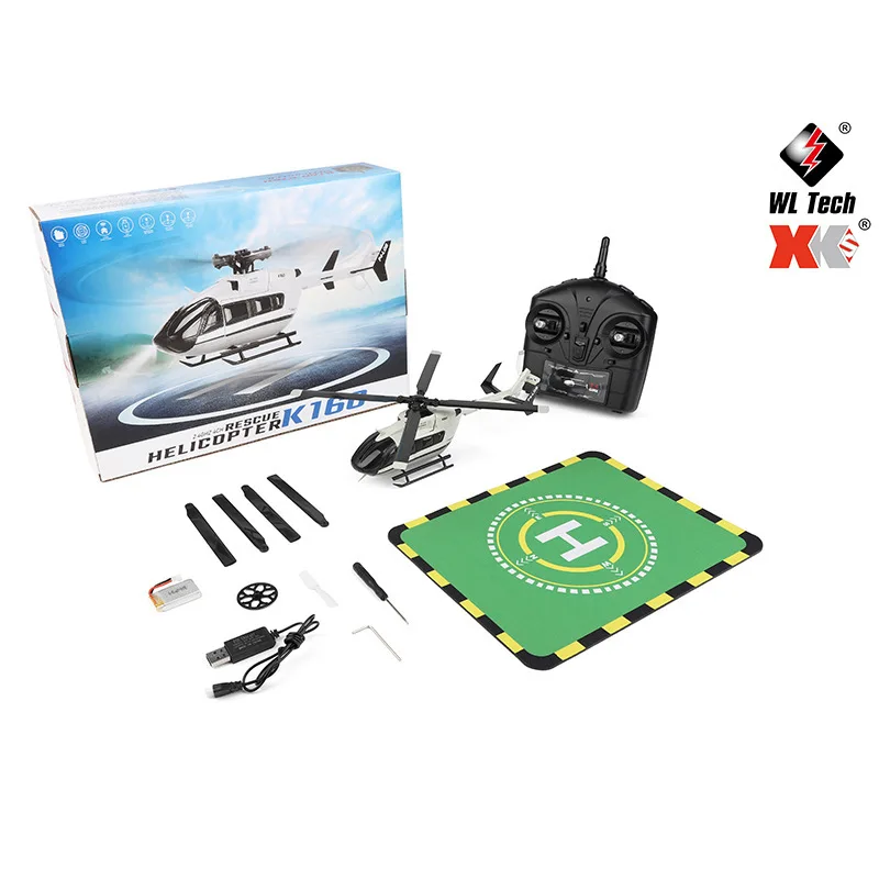 

Wltoys K160 Rc Helicopter Brushless Motor Fixed Altitude 4-Channel Simulation Ec-145 Style Model Airplane Toys Gifts