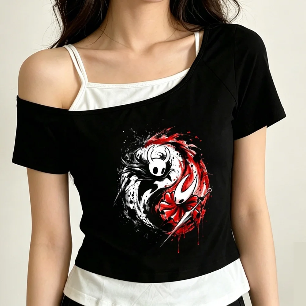 Hollow Knight crop top female gyaru harajuku cutecore y2k japanese shirt japan 2000s alternative  kawaii party