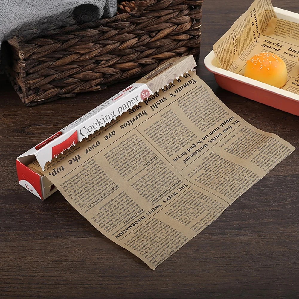 Papel de grasa de calidad alimentaria para periódico inglés Retro, pan, sándwich, hamburguesa, patatas fritas, envoltorios, accesorios de alimentos para hornear en la cocina