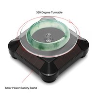 360 Degree Turntable Rotating Display Stand Power by Solar Power or Battery Watch Ring Necklaces Jewelry Stand Holder