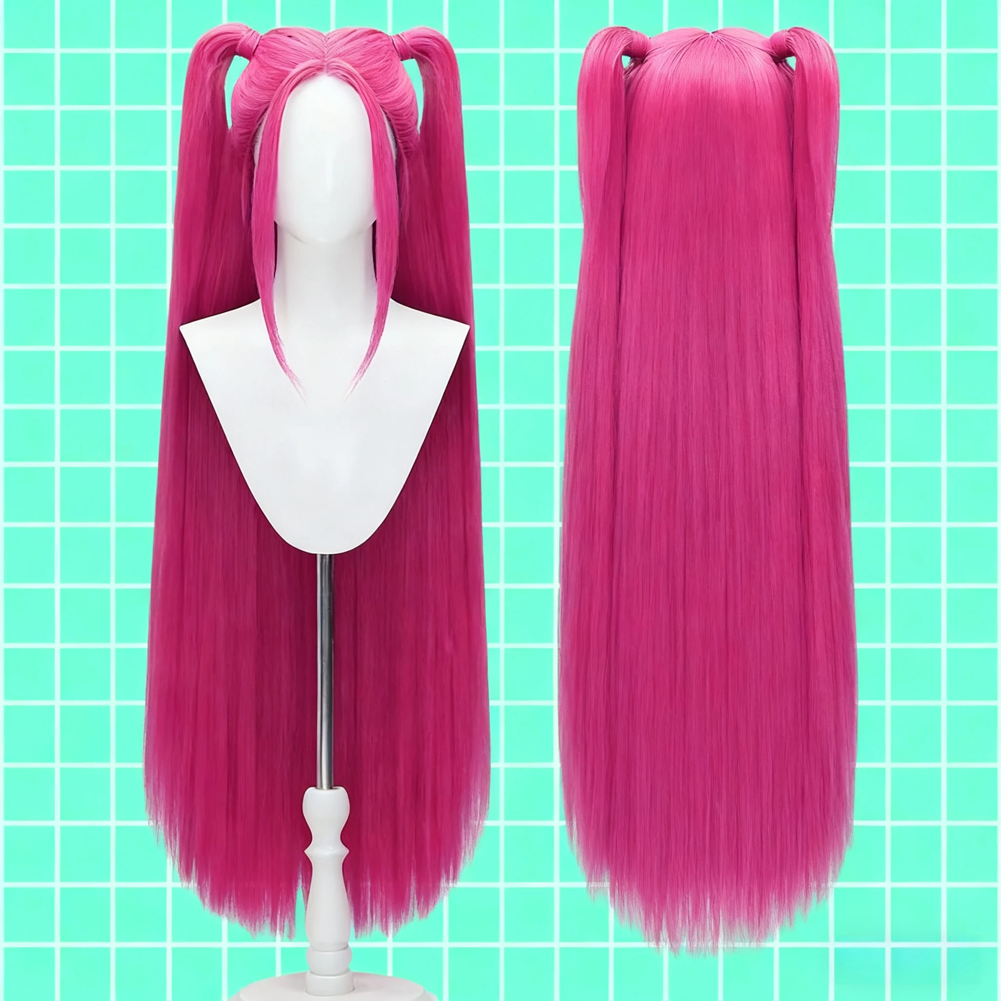 Peruka Kpop Filmowa Cosplay Rumi Zoey Demon Hunters Fioletowo-Czarno-Czerwona Długa Syntetyczna Peruka Odporna na Ciepło Karnawał