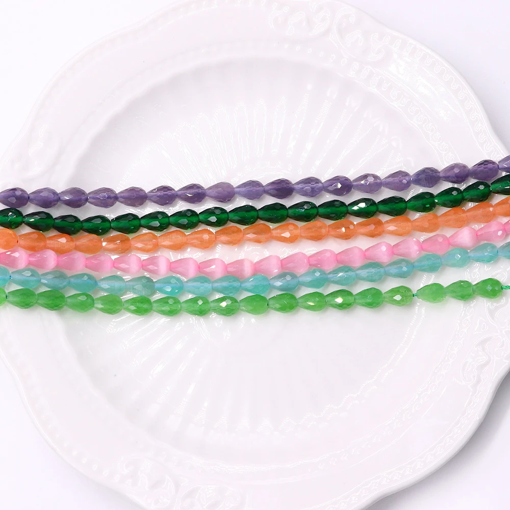 

Supply Water Drop Shaped Faceted Bead Beaded Multiple Colors 4x6mm 5x7mm 6x8mm Available DIY Necklace Bracelet Jewelry Making