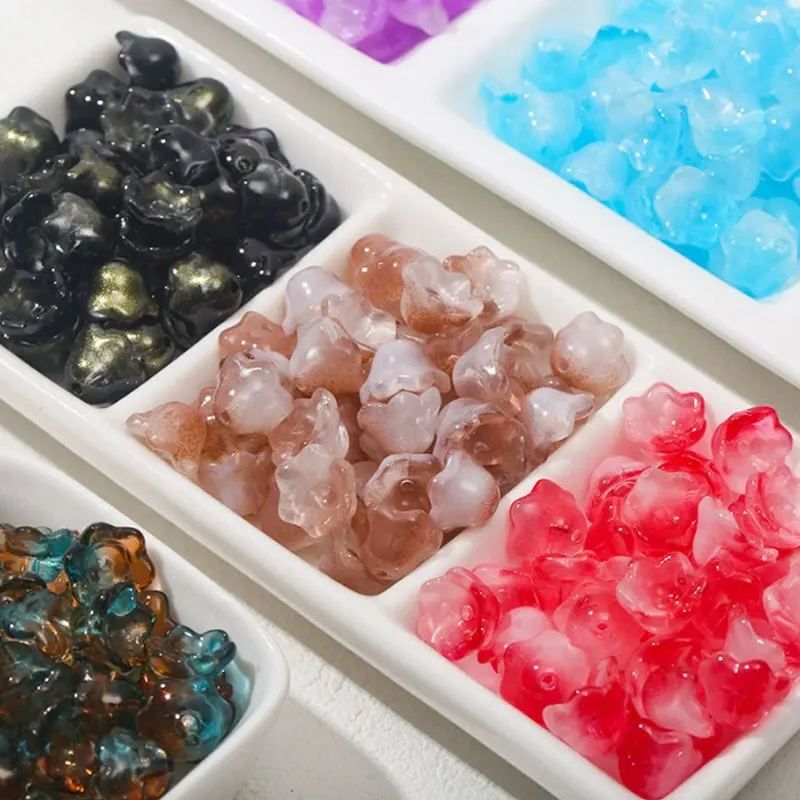 50 stücke Neue Maiglöckchen Bunte Perlen Kappen Glas Anhänger Spacer Perlen Schmuck Machen Armband Ohrringe Perlen Diy Material – Detail 1