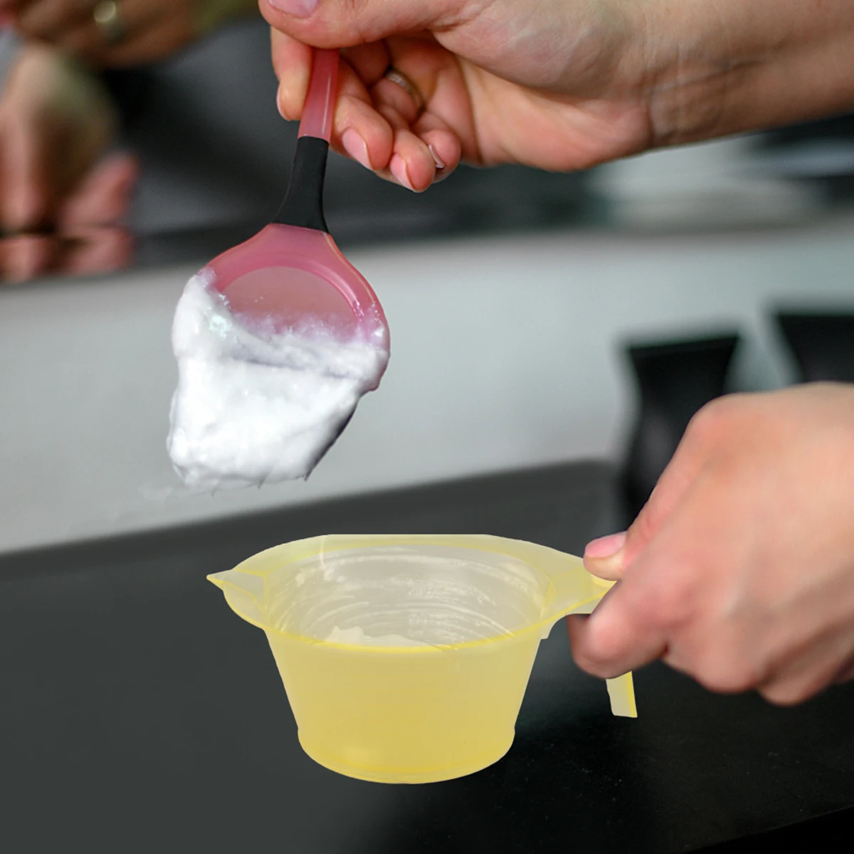 

3 шт. желтая краска для волос, миски для парикмахера, милые бытовые пластиковые салонные смешивания