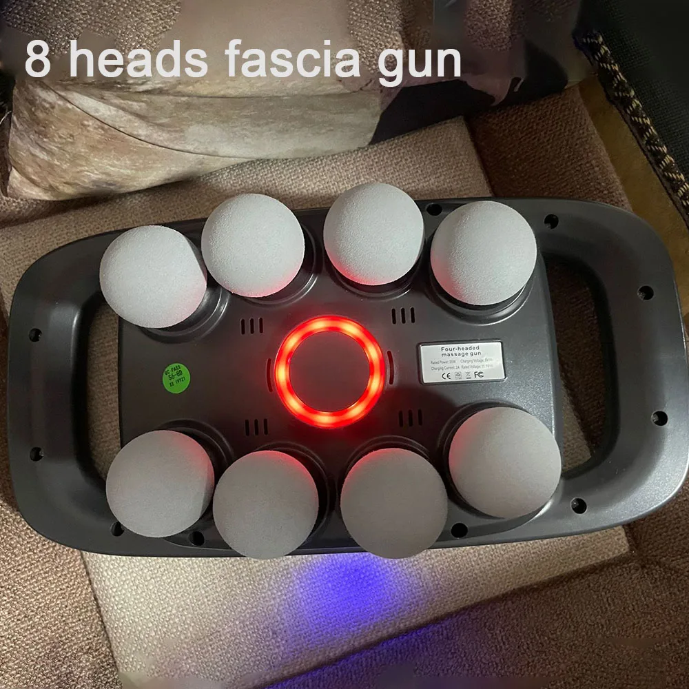 Massage 8 Heads Massage Gun Deep Tissue Muscle Relax High Power Wireless High Frequency Vibration Masajeador