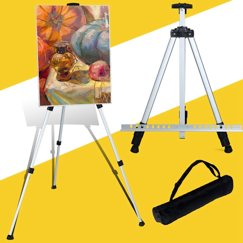 

Hot 1.6M Tripod Display Rack Travel Painting Easel Telescopic Folding Portable Shelf For Outdoor Travelling Decoration