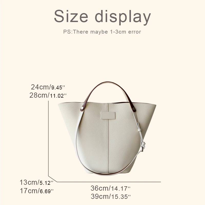 Classic Genuine Leather Bucket Bag For Women Luxury Designer Handbag Purse 2025 New In Cowhide Custom Initials Underarm Shoulder