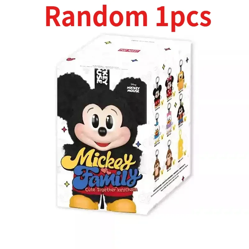 Muñeca de vinilo Mickey Mouse figuras de Anime colección de decoración regalos para niños MINISO Mickey familia lindo llavero serie caja ciega