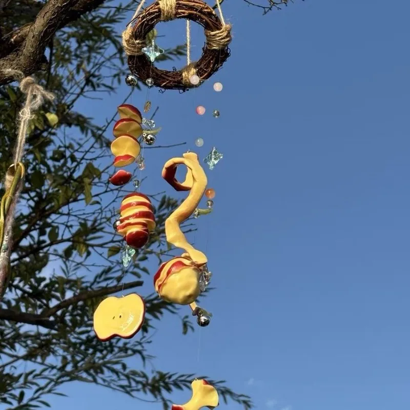 Apple Wind Chime Pastoral Series Design DIY Handmade Creative Gift Material Package Needs To Be Installed By Yourself Room Decor