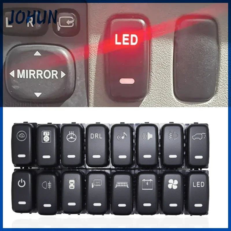 1PC LED Key Switch Fog Light Daytime Running DRL Power Switch Button for Mitsubishi Pajero V73 V93 Lancer Outlander ASX L200