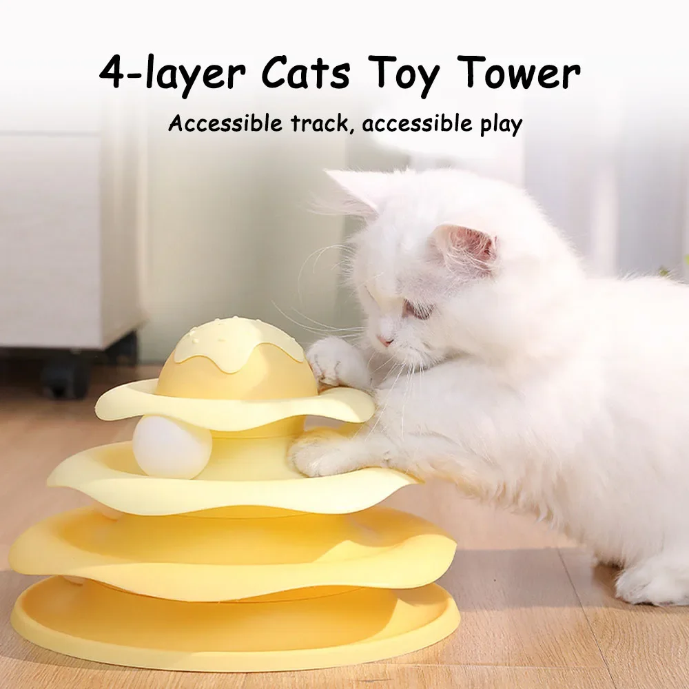 

Ball Spinning Cat Toy Rotating Slide Cat Toy Dog and Cat Pet Supplies Interactive Cat Toy with Ball Spinning and Rotating Slide