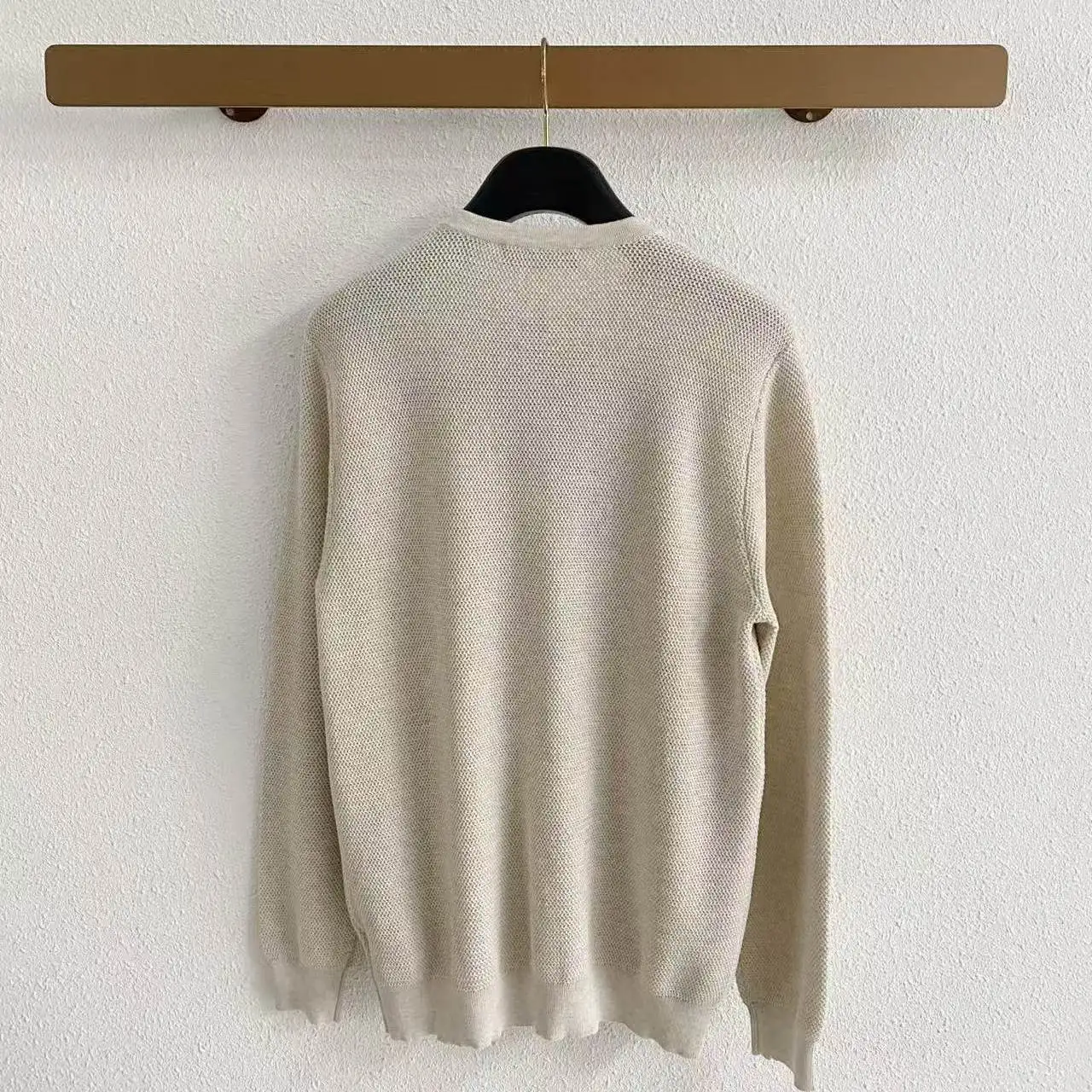 Italian LP old money style men's Henry collar casual solid color comfortable knitted sweater