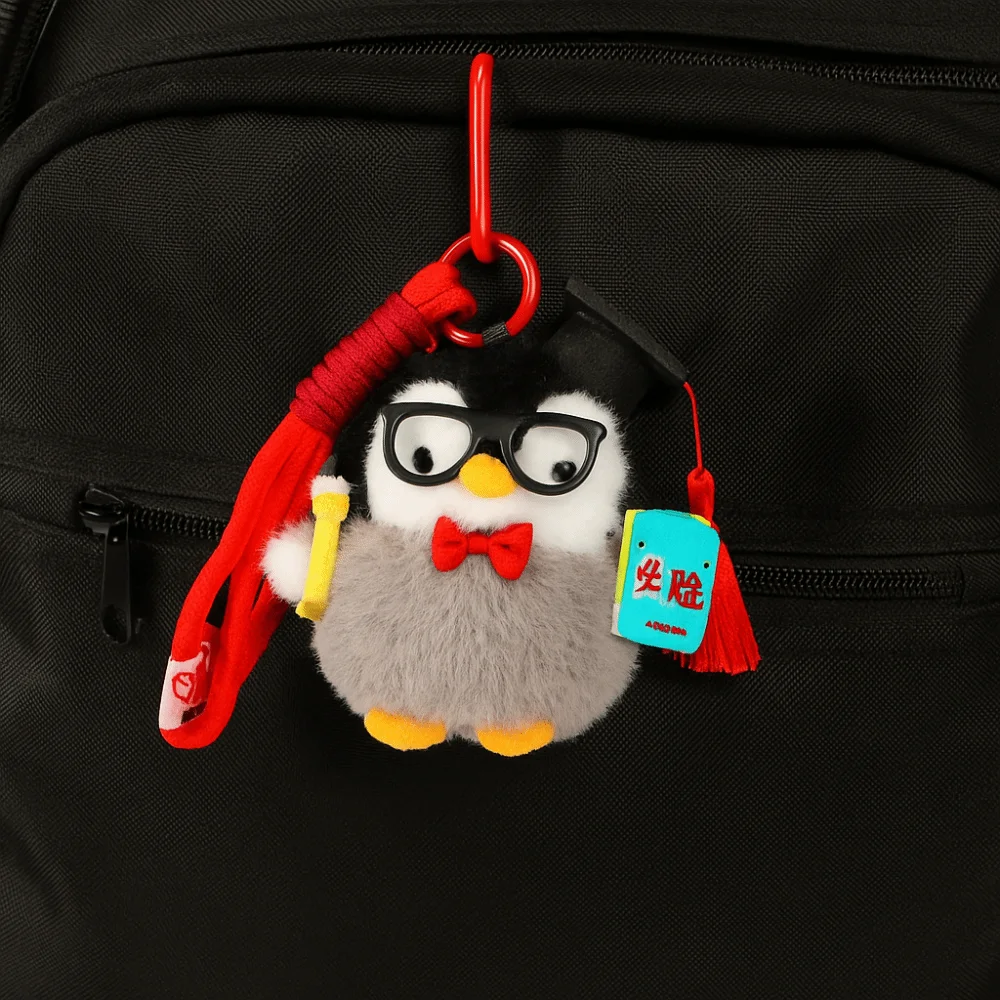 

PP Cotton Mini Penguin Plushie Doll Collection Fluffy Plush Penguin Keychain Ornaments Hanging Penguin Stuffed Toy Keychain