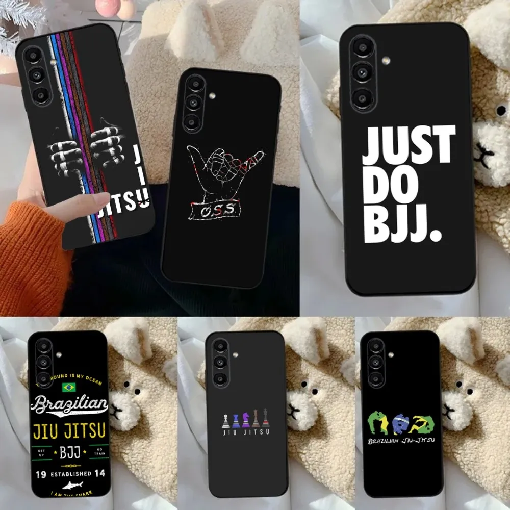 BJJ Brazilian Jiu Jitsu OSS Phone Case For Samsung S24,23,22,30,21,10,9,Ultra,Plus,Lite,FE,5G Black Soft Case