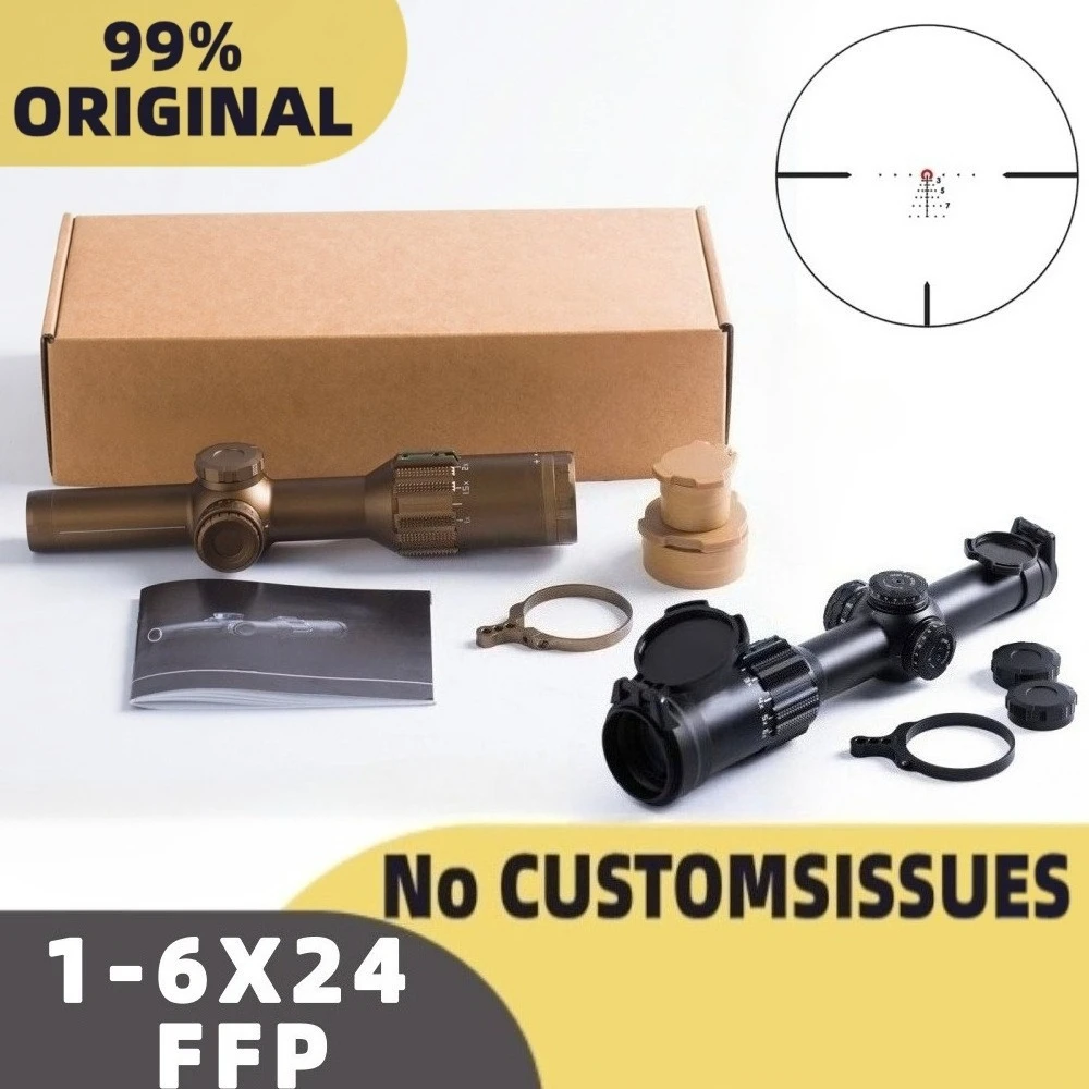 Original SG TG6T 1-6X24mm First Focal Plane(FFP) Illuminated Reticle 30mm Tube Riflescope with Scope Ring Picatinny Mount