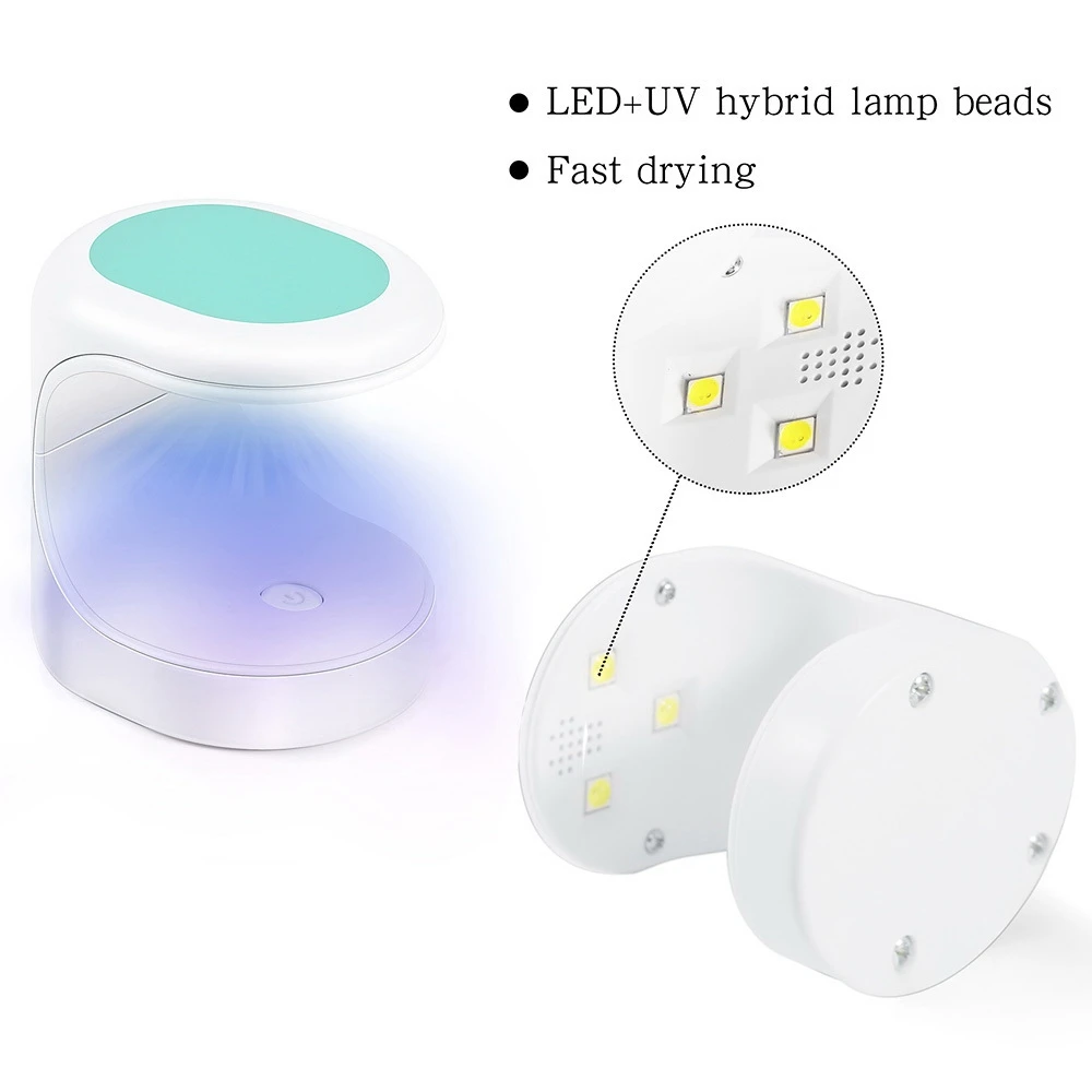 UV 라이트 LED 네일 드라이어, USB UV 램프, 네일 젤 경화기, 미니 네일 드라이어, 그린, 16W