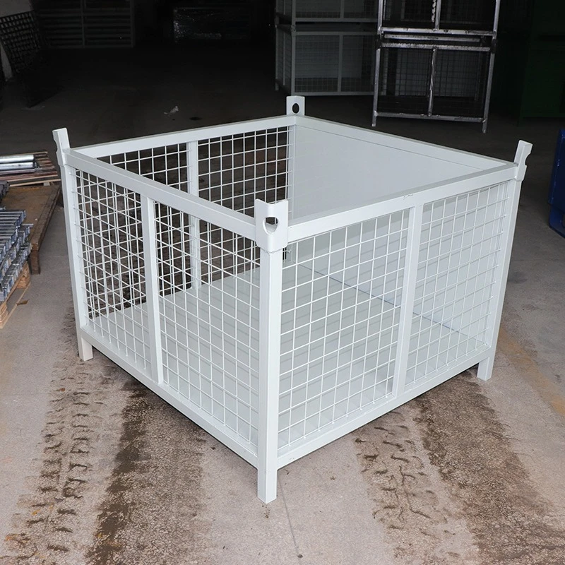 Foldable Metal Turnover Box Warehouse Storage Logistics Transport Metal Container For Workshop Material Handling Cargo Storage