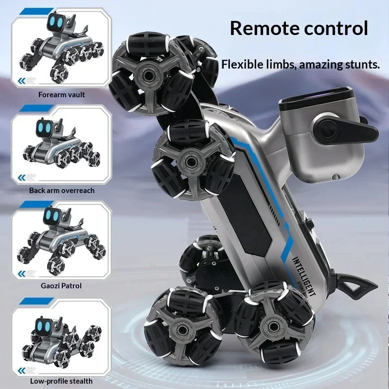 Gesture Sensing 8‑Wheel Stunt RC Robot Dog Transform Mechanical Dog 2.4G Remote Control Electric Toy Car with Light Music Inter