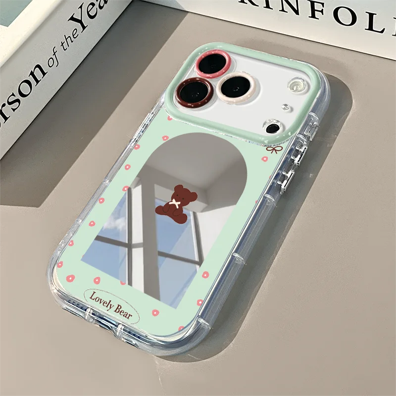 Elegante Lila Herz Luftkissen Spiegel Handyhülle für iPhone 17 15 14 16 Pro Max 13 12 11 Pro XR XS 8 Plus 17Air Girl Cover – Detail 4