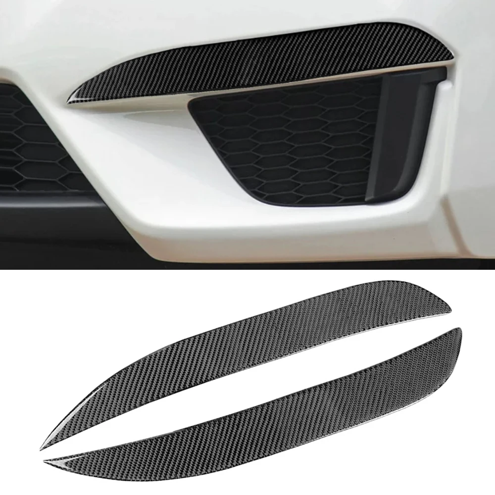 For Honda Fit Jazz 2014 2015 2016 2017 2018 Car Headlights Eyebrow Eyelids Cover ABS Carbon Fiber Sticker Decorative