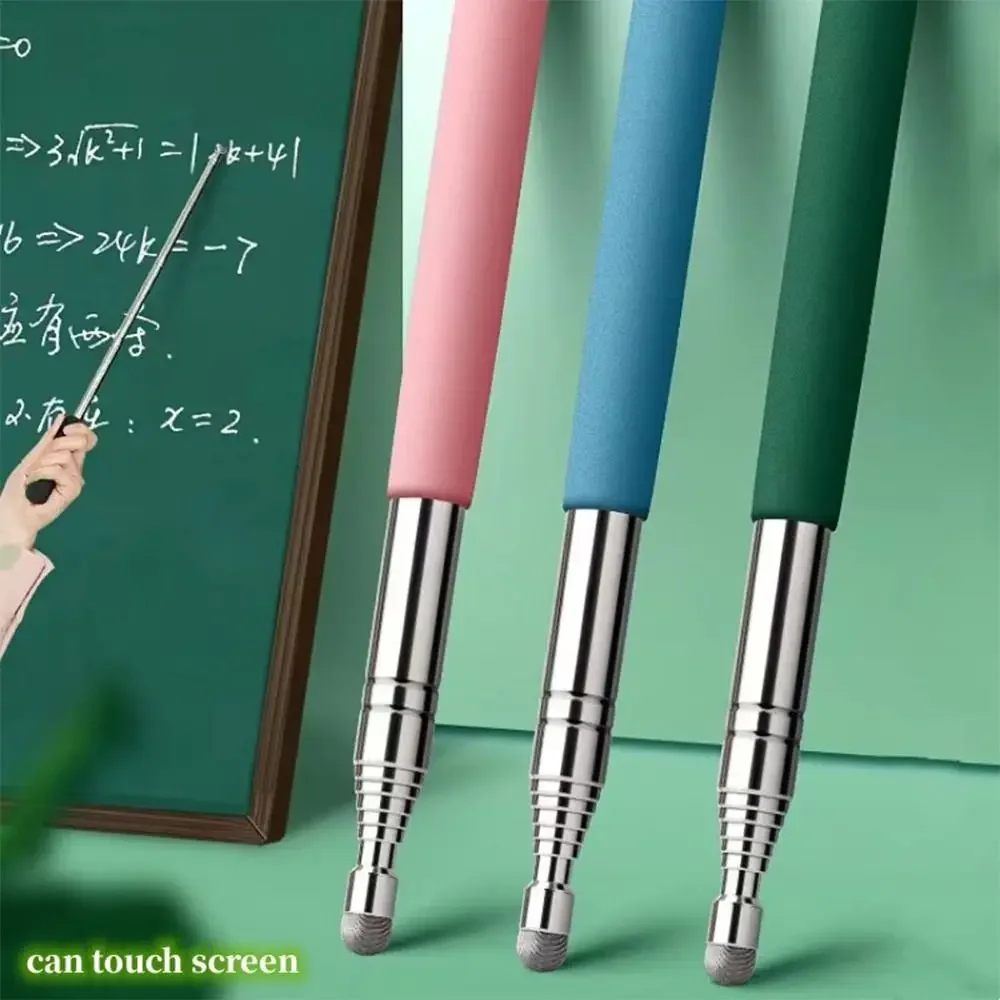 Tongkat Pengajaran Dapat Ditarik dari Baja Tahan Karat Alat Pengajaran Pena Penunjuk Papan Tulis yang Dapat Diperpanjang untuk Presentasi PPT