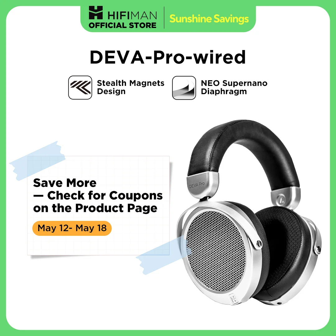 HIFIMAN Deva-Pro Over-Ear-Kopfhörer mit offener Rückseite, planarer Magnetkopfhörer mit