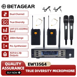 Betagear EW135G4 Dual Channel Digital True Diversity Microphone Professional Stage Audio Wireless Microfone Uhf Microfono 100G4