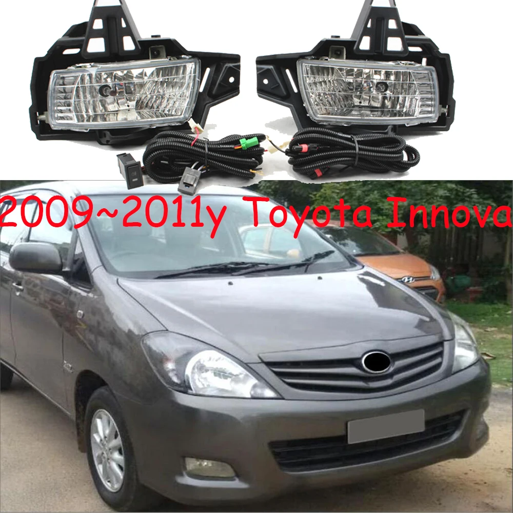 Car Bumper Headlight For Toyota Innova Fog Light 2009~2011y Halogen Bulb 4300K Wire Of Hanress Headlamp For Innova Fog Lamp