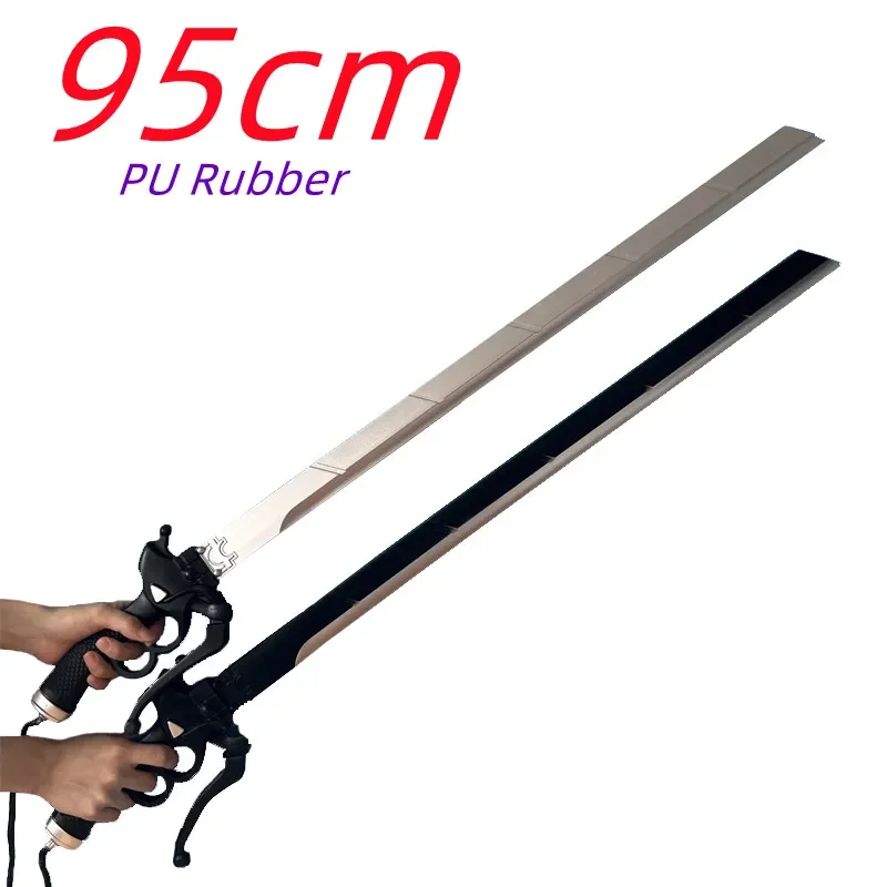 95cm Attack on Titan Sword 1:1 Mikasa Props Weapon Eren Rivaille Sword Gun Cosplay Weapon Halloween Cos Safety PU Props Gift