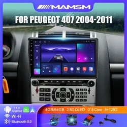 Android 12 Car Radio For Peugeot 407 2004 - 2011 Multimedia Video Player Navigation Stereo GPS 4G Carplay Autoradio 8+128G Video