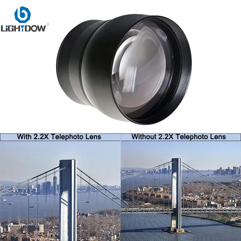 Lightdow 58mm 2,2x dodatkowy telekonwerter obiektyw do modeli Canon 350D 400D 450D 500D 1000D 550D 600D 1100D 77D teleobiektyw aparatu