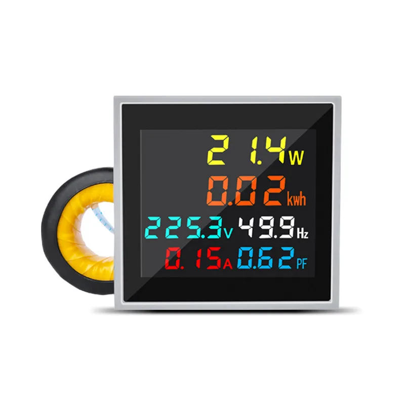 6IN1 D48-2058 LCD Digital Display Multifunction Meter Mini Electronic Watt-Hour Voltage Current Meter