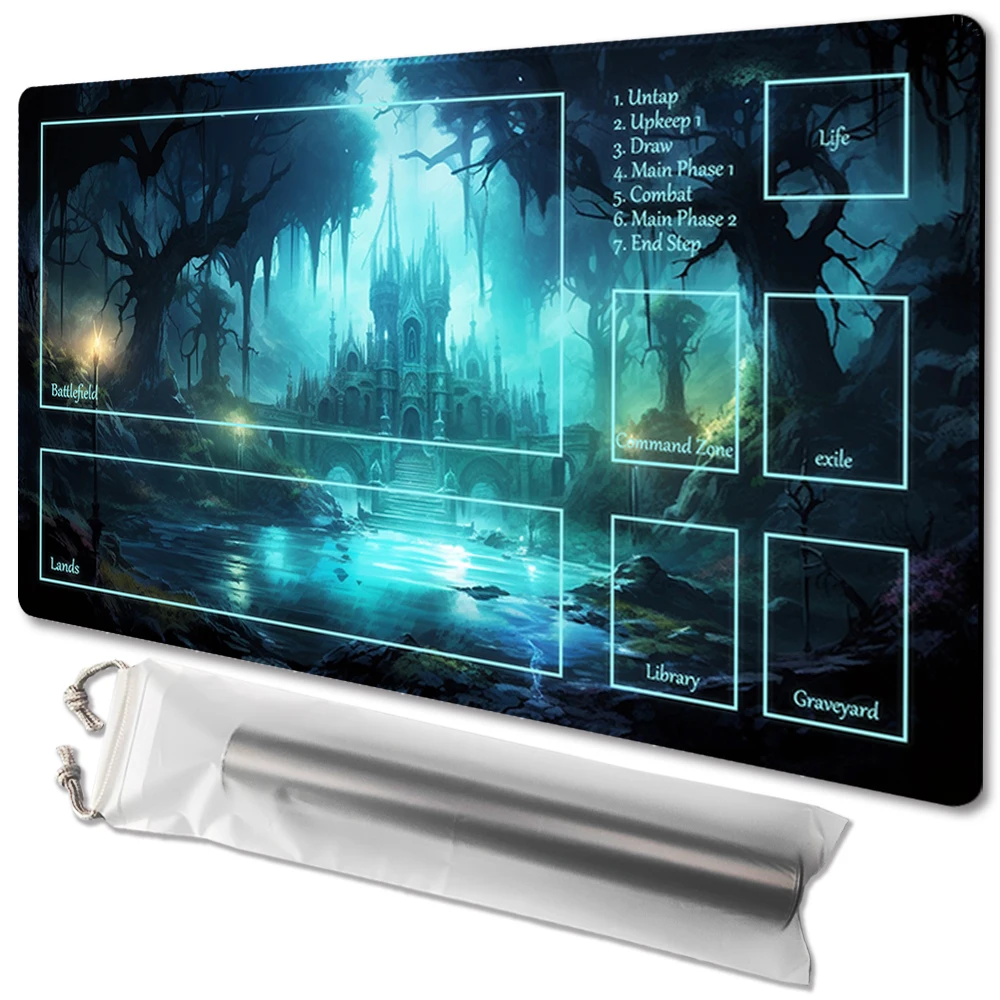 Magnificent ruins - Board Game TCG Playmat Table Mat Game Size 60X35 CM Mousepad Compatible for MTG CCG