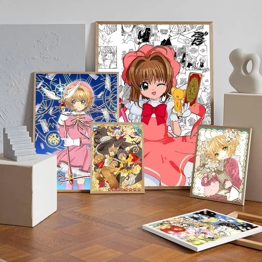 Cardcaptor Sakura Magic wand Moon Whitepaper Poster Waterproof Paper Sticker Coffee House Bar Aesthetic Art Wall Painting