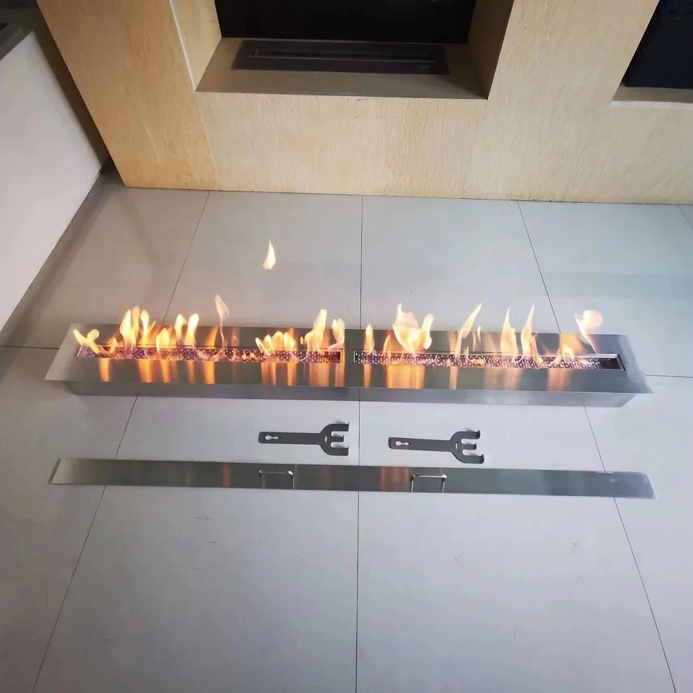 Eco-friendly 40 Inch Intelligent Electric Bio Ethanol Design Fireplace 1000mm Inserts Heater Alcohol Real Flame Fireplace view 5
