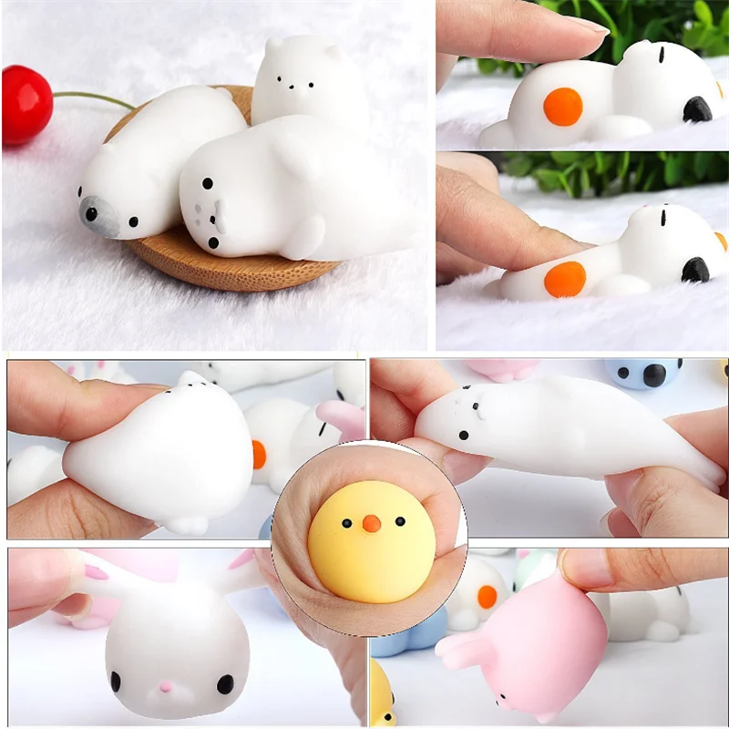 3Pcs Cute Soft Cat Stress Relieve Squeeze Healing Toy Kids Gift Cute Cat Antistress Ball