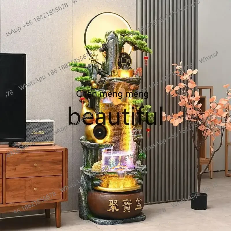 zJ Rockery, flowing water, fountain, living room, office, circulating water, fish tank,  make money, landscape floor ornament