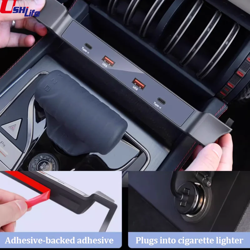 

For BYD Atto 3 Yuan Plus 2023 Central Control Fast Charging Dock Car Charger Extension Car Charger Super Fast Charging Adapter