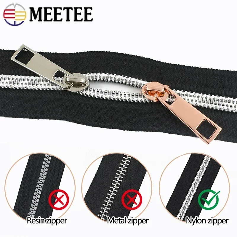 10-50pcs meetee 3#5# silon na zip posuvníku pro šicí garment zips dřít brašna měšec náhrada zip hlava zcelit soupravy DIY příslušenství